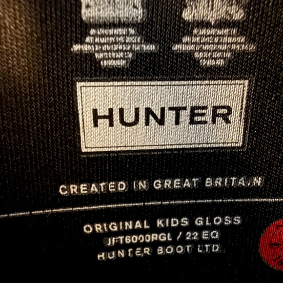 Hunter Black Tall Rain Boots girls size 5 - Picture 4 of 5